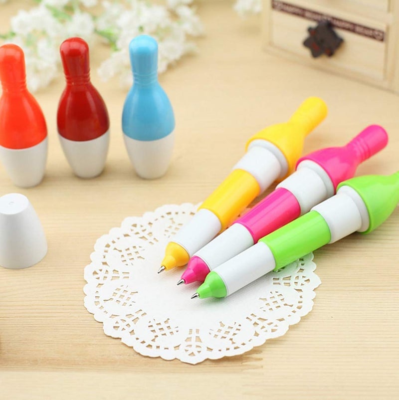 SWTOOL 30pcs Bowling Ballpoint Pen Cute Cartoon Retractable Ball Pen (Random Color) - Image 3